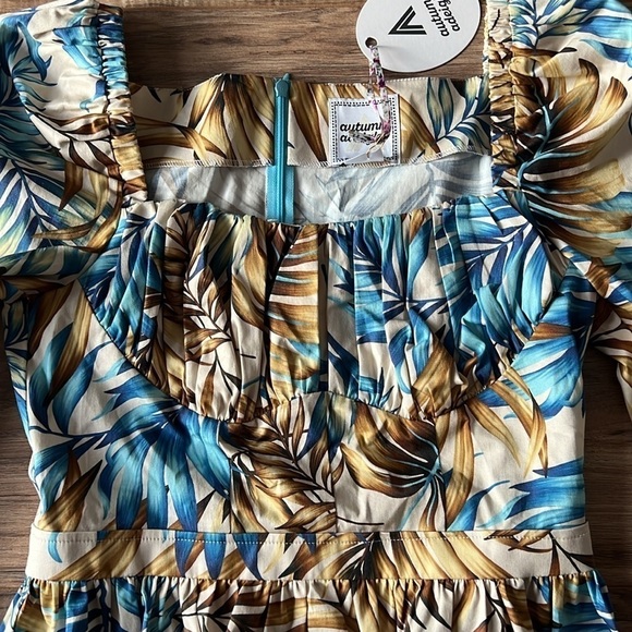 Autumn Adeigbo Catira Top Blue Palm Print Size 6 Ankara African NWT - Picture 8 of 15